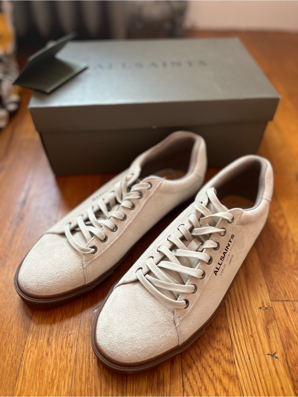 New in Box AllSaints Underground Suede Men’s Sneakers US 13 / EU 46 - Off White